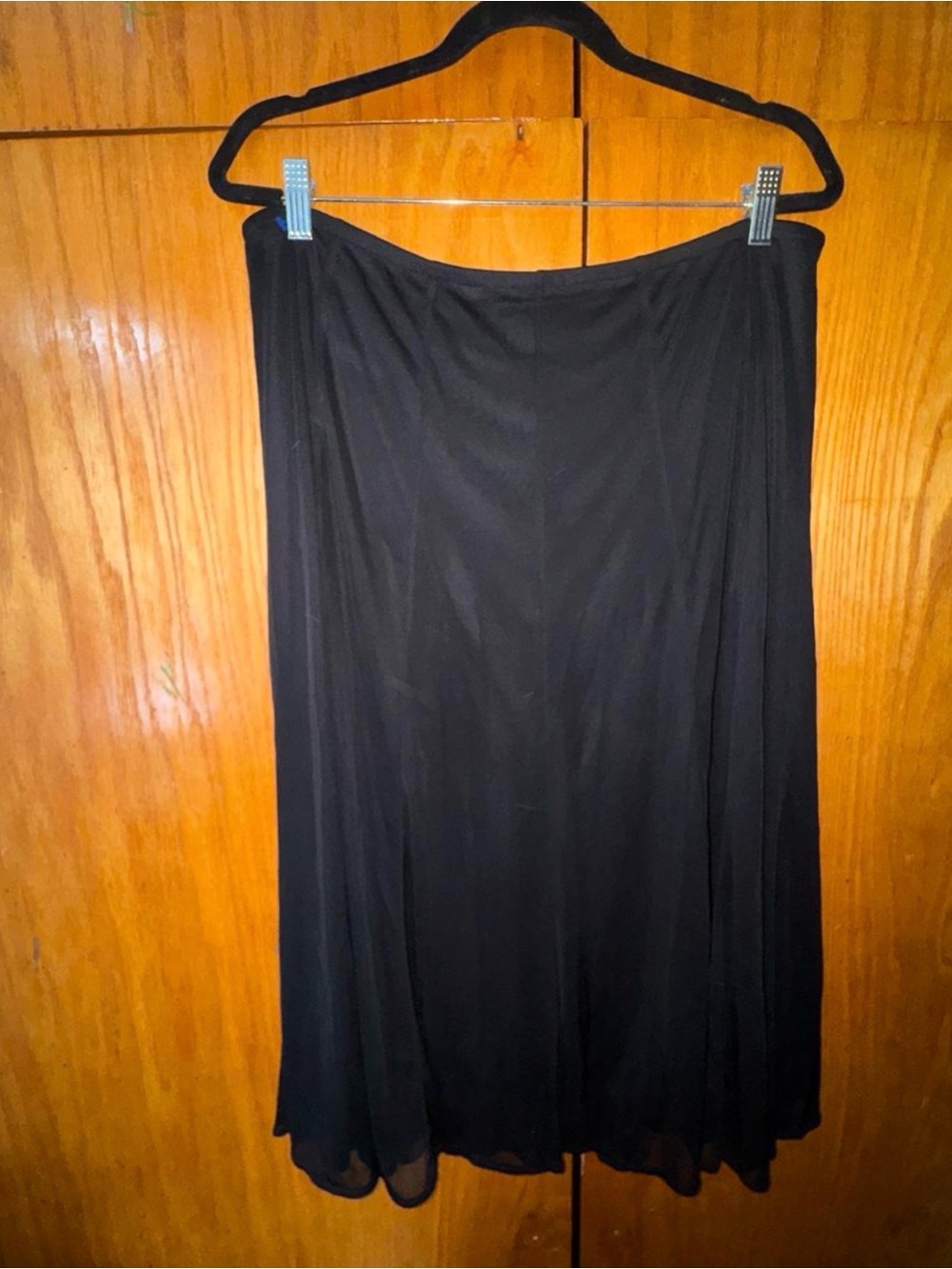Roz & Ali Black Midi A-Line Skirt